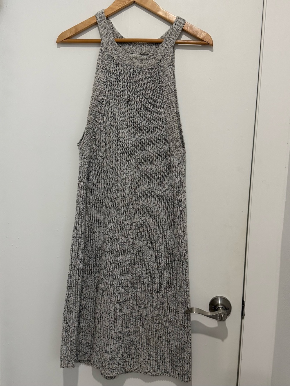 Madewell Knit Tank Midi Dress Gray Heather Sleeveless Sweater Dress Size M